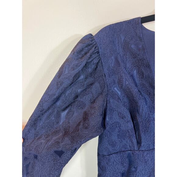 Keepsake the Label Endless Love Jacquard Puff Sleeve Flare Hem Mini Dress Small - Picture 7 of 11